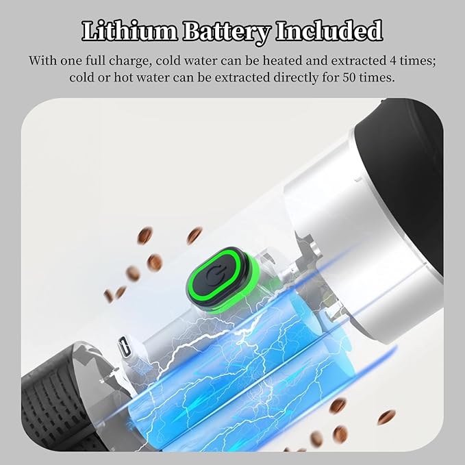 Portable Electric Espresso Machine 3 in 1 Travel Coffee Maker for Camping 15 Bar Self Heating Car Coffee Maker Capsules Coffee Machine for Camping Hiking Office