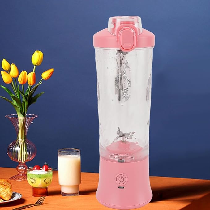 Mini Blender 600ml 2 Modes 150W 18000RPM USB Rechargeable 4000mAh With Leak-proof Lid Juicer Cup for Mixed Beverages Indoor Use ()