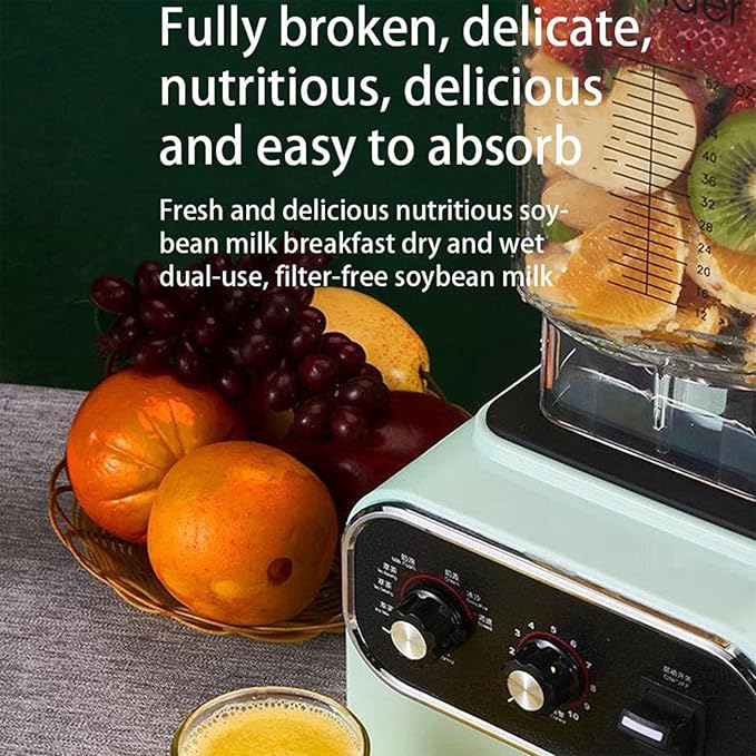 Blender 2L Commercial Smoothie Maker with 10 Speeds and 4 Dimensional Spoiler Function with 8 Stainless Steel Blades 1600W Power Motor Can Make Smoothies or Milkshakes and More