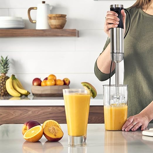 Kenmore Immersion Blender - Handheld Stick Mixer Electric Hand Blender with Stainless Steel Shaft Whisk Variable Speed for Smoothies Milkshakes Baby Food Puree Batidora de Inmersión