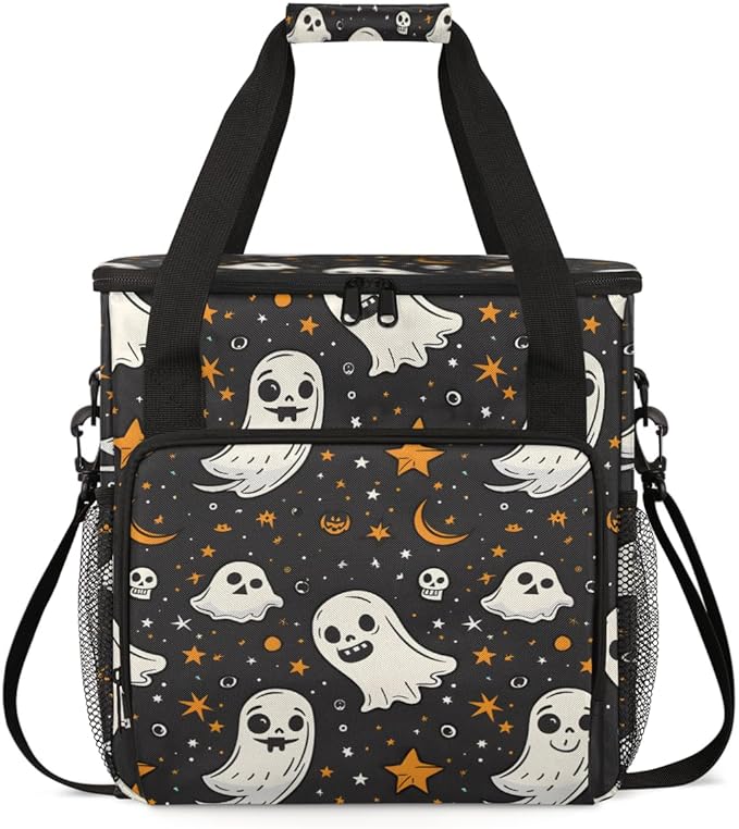 Abstract Pumpkin Coffee Maker Carrying Bag Gothic Star Travel Storage Bag Compatible with K-Mini or K-Mini Plus Single Serve Coffee Brewer Carrying Case with Multiple Pockets &amp Shoulder Strap