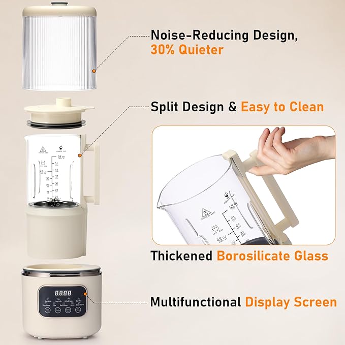 10 in 1 Nut Milk Maker Machine58oz Auto Soy Milk Maker with 20 BladesLED DisplayNut Milk Maker with 24H Delay Start&amp12H Keep WarmAlmond Milk MakerOatSoyPlant-Based MilkJuice for Homemade