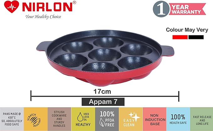 Nirlon Non-Stick Cookware Kitchen Cooking Essential Combo Set of 3 Pieces (UP7_AP7_GP22)