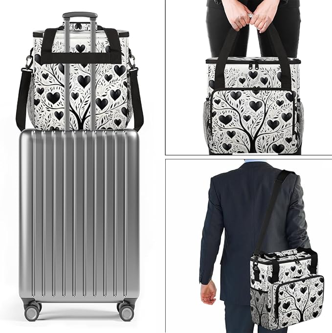 heart Tree Coffee Maker Carrying Bag Portable Travel Storage Tote Bag Compatible with K-Mini or K-Mini Plus Single Serve Coffee Brewer Carrying Case with Multiple Pockets &amp Shoulder Strap