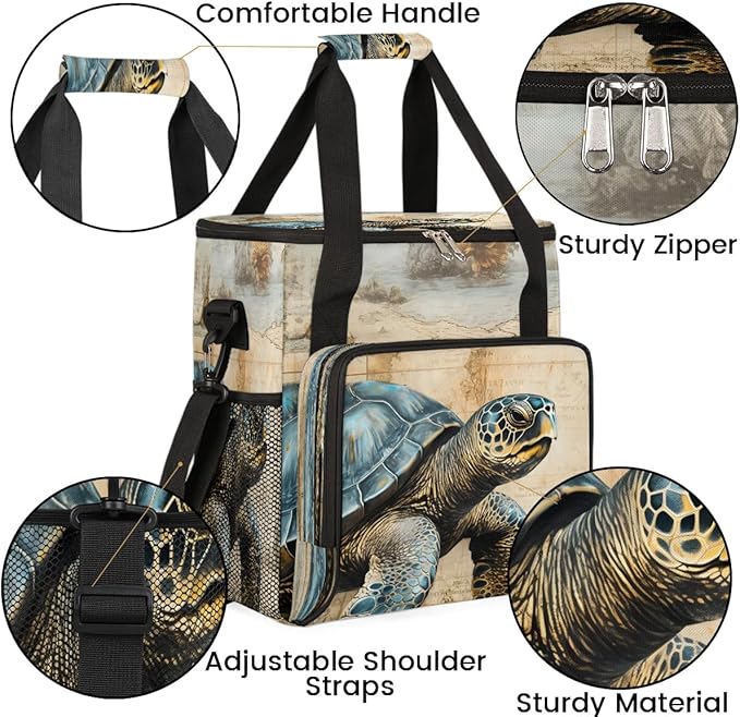 Nautical Sea Turtle Coffee Maker Travel Bag for K-Mini or K-Mini Plus Single Serve Coffee Brewer Portable Storage Tote Case for Tarvel
