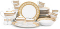Porcelain Dinnerware Set for 8 - Luxurious 49 Piece Dish Set - White and Gold Greek Key Design - Dinner Plates Bowls Cups and Saucers for Everyday Dishes or Formal Occasions (Meander Gold 2049)