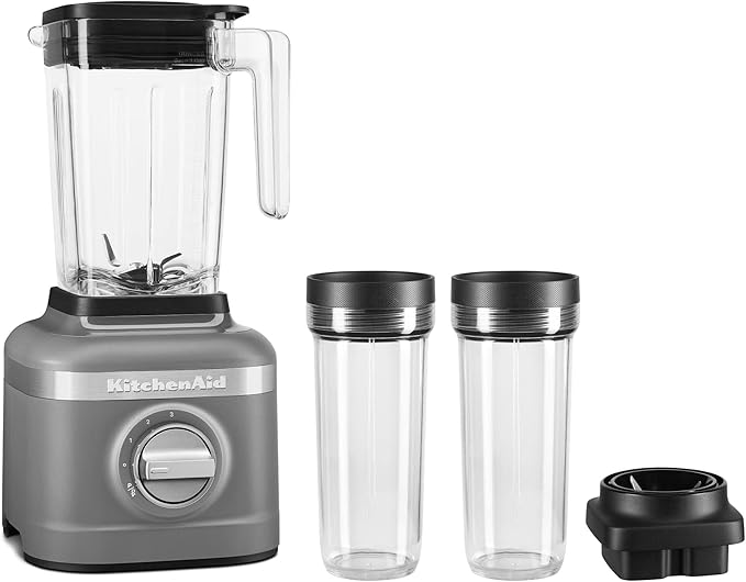 KitchenAid K150 3 Speed Ice Crushing Blender with 2 Personal Blender Jars - KSB1332Y &amp KFC3516CU 3.5 Cup Food Chopper Contour Silver