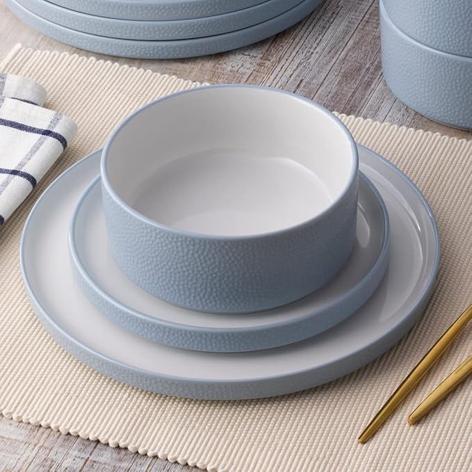 Noritake ColorTex Stone Aqua 12-Piece Dinnerware Set Service for 4