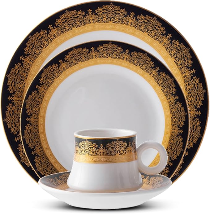 tableware set bone china dinnerware set 24-piece dinnerware set for 6 dinner plate set round plates cups and plates sets for kitchen dishwasher safe round plates dinnerware sets