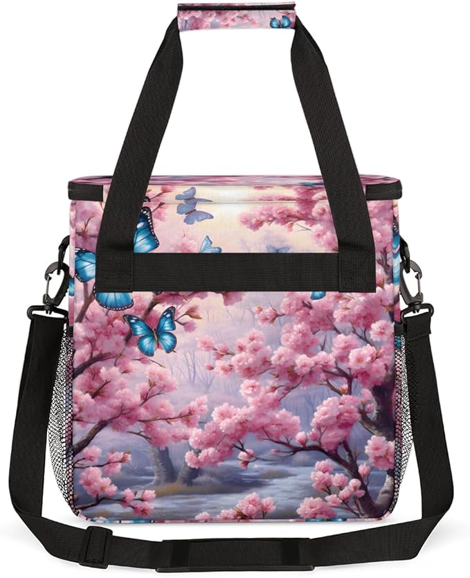 Dreamy Butterfly Coffee Maker Carrying Bag Modern Butterfly Travel Storage Bag Compatible with K-Mini or K-Mini Plus Single Serve Coffee Brewer Carrying Case with Multiple Pockets &amp Shoulder Str