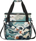 Waves Ocean Design Coffee Maker Travel Bag for K-Mini or K-Mini Plus Single Serve Coffee Brewer Portable Storage Tote Case for Tarvel
