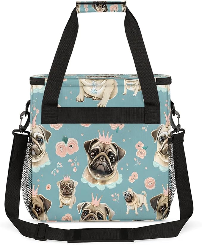 Adorable Dogs Roses Coffee Maker Travel Bag for K-Mini or K-Mini Plus Single Serve Coffee Brewer Portable Storage Tote Case for Tarvel