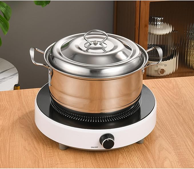 Kitchen Cookware Sets Stainless Steel Professional Pots and Pans Include Saucepan Sauté Pan Stockpot with Lids 4-Piece Silver (B) Variety Pack