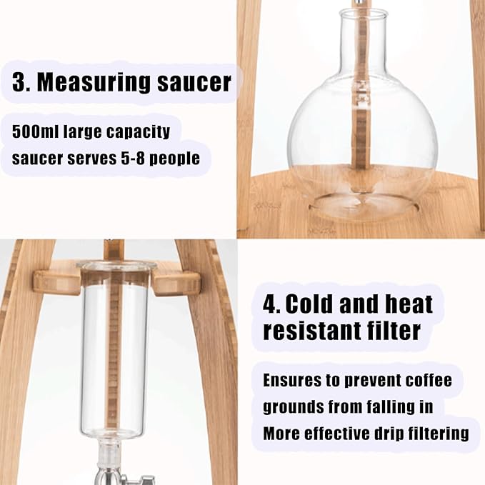 Modern Cold Brew Tower Coffee Maker Cold Brew Maker Manual Cold Brew Coffee Tower Drip System Ice Drip Coffee Maker Cold Brew Tower for Home Reusable Cold Tea Maker
