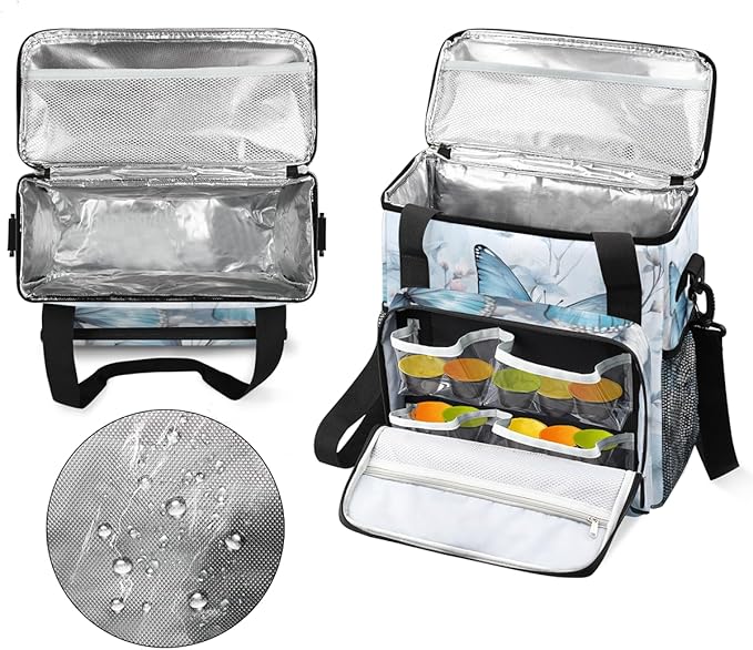 Flowers Butterfly Coffee Maker Carrying Bag Abstract Butterfly Travel Storage Bag Compatible with K-Mini or K-Mini Plus Single Serve Coffee Brewer Carrying Case with Pockets &amp Shoulder Strap