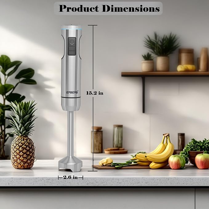 Handheld immersion Blender 11-Speed 1000W Immersion Blender with Anti-Splash Design Stainless Steel Blade for Blending Soup Smoothies MayonnaiseMaking Food Is More Convenient