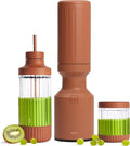 Beast Mighty 850 Stainless Steel | Compact Personal Blender | Extra Vessels | Keeps Blends Cold | Smoothies Shakes Sauces Dips | Portable Straw Caps and Lids | 850W (Terra)