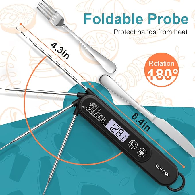 Ultrean Toaster &amp Meat Thermometer