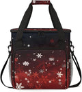 Xmas Snowflakes Coffee Maker Carrying Bag Cartoon Snowflakes Travel Storage Bag Compatible with K-Mini or K-Mini Plus Single Serve Coffee Brewer Carrying Case with Multiple Pockets &amp Shoulder St
