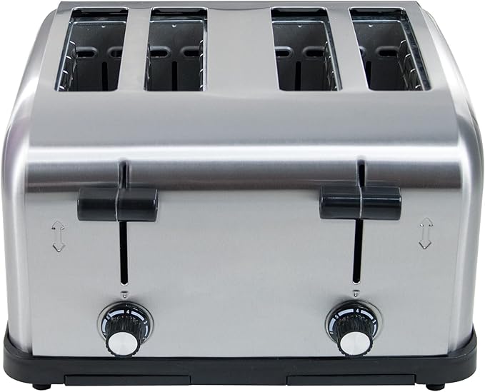 Clivia Commercial Toaster for Restaurant 4 Slice ToasterCommercial Bread Heating Machine Automatic Pop-UpStainless Steel Bread OvensSilver