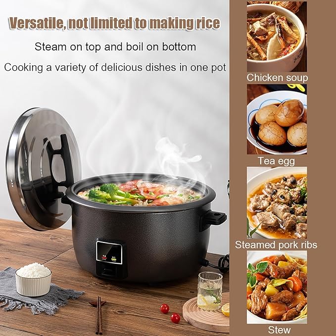Large Commercial Rice Cooker Large Capacity Rice Cooker &amp Warmer with Nonstick Inner Pot/Steamerfor 8-60 PeopleOne-Touch Operation Rice Cooker23L-3000W23L-3000W