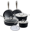 Alva Maestro 9-Piece Ceramic Nonstick Cookware Set – Free of PFAS PTFE &amp PFOA Non-Toxic Pots &amp Pans + Lids – Induction &amp Oven Safe (400°F) Easy Clean Ceramic Coated Aluminum Kitchen Co