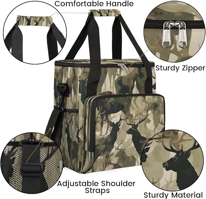 Abstract Camouflage Deer Coffee Maker Carrying Bag for Keurig K-Mini or K-Mini Plus Storage Portable Coffee Maker Travel Bag