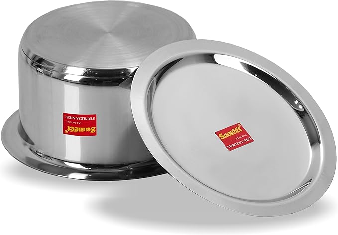 Sumeet Stainless Steel Cookware Set 1.25 L 1 Tope 1 Lid (Steel) Mirror 1.25 liter