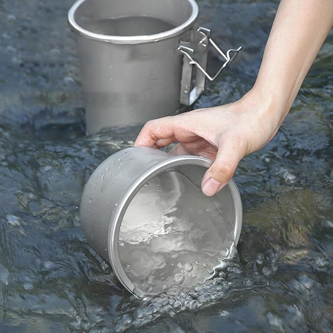 2025 New Upgrade Stainless Steels Steaming Pots Camping Hiking Rice Cooker Outdoor Portable Picnics Cookware Stainless Steels Steaming Pots for Outdoor Traveling Hiking (1 PC)