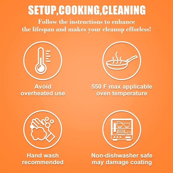 Hisencn Enameled Cast Iron Skillet Set - 3-Piece Fry Pans (89.511) PFAS/PTFE/PFOA-Free Oven &amp Induction Safe Cream White Cookware for Gas Electric Ceramic Stovetops