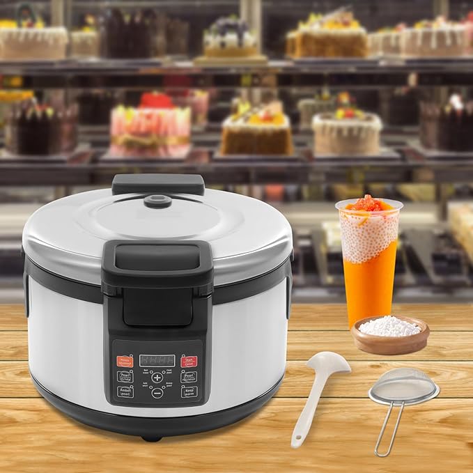 16L Commercial Pearl Cooker 110V US Plug - 2200W Automatic Boba Cooker with 24H Keep Warm Non-Stick Triple-Layer Inner Pot for Bubble Tea Sago (16 L)