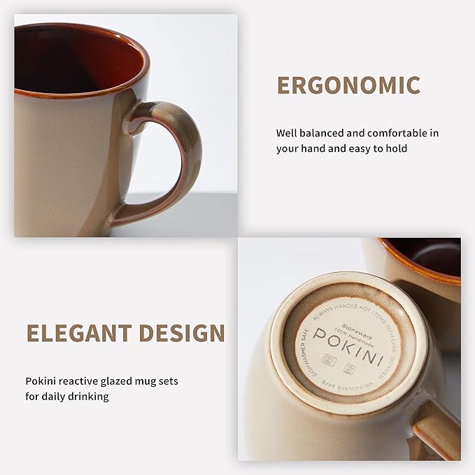 16 Pieces Dinnerware Sets with Mugs Brown Yellow