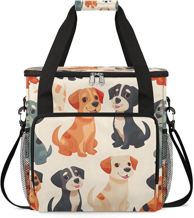 Cartoon Dogs Coffee Maker Carrying Bag for Keurig K-Mini or K-Mini Plus Storage Portable Coffee Maker Travel Bag