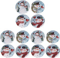 Certified International Watercolor Snowman DinnerwareDishware Red Medium (Pack of 3)