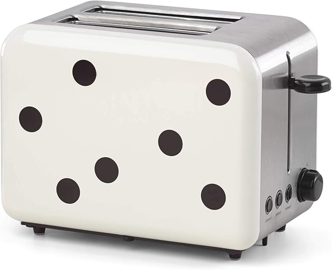 kate spade new york Deco Dot 2-Slice Toaster White with Black Dots
