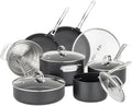 Viking Pots and Pans Set Non Stick12 Piece Hard Anodized Kitchen Cookware with Glass Lids Black