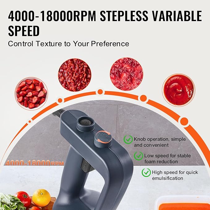 Happybuy 500W Commercial Immersion Blender: A 16-inch Hand Mixer with Stepless Variable Speed Stainless Steel Blade Ideal for Soups Sauces Mashed Potatoes and Cream