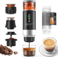 Portable Espresso Machine with Removable Battery 20-Bar Mini Travel Coffee Maker USB-C Self-Heating 3-in-1 for Ground Capsules &amp Pods (NS/DG) Car/Office/Home Use 6.8-oz Compact Espresso Make