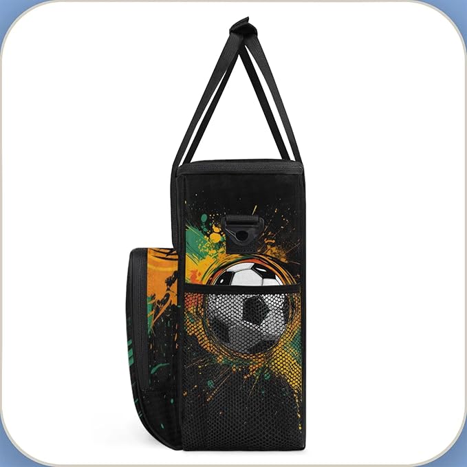 Soccer Football Travel Coffee Maker Carrying Bag Large Organizer Storage Tote Bag Insulated Reusable Cooler Grocery Bags