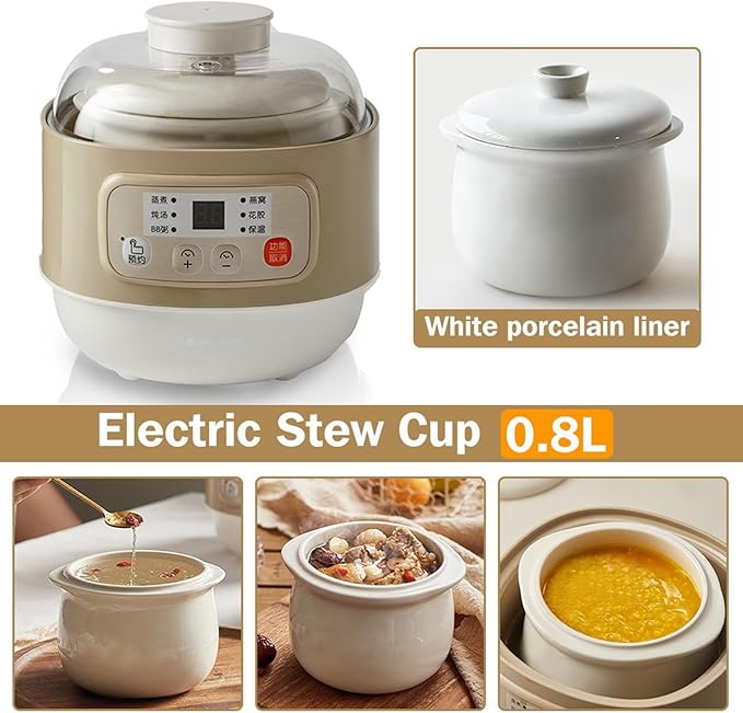 GRFIT Electric Stew Cup Ceramic Slow Cooker Soup Casserole Porridge Pot Electric Rice Cooker jinyi2016SHOP-1998