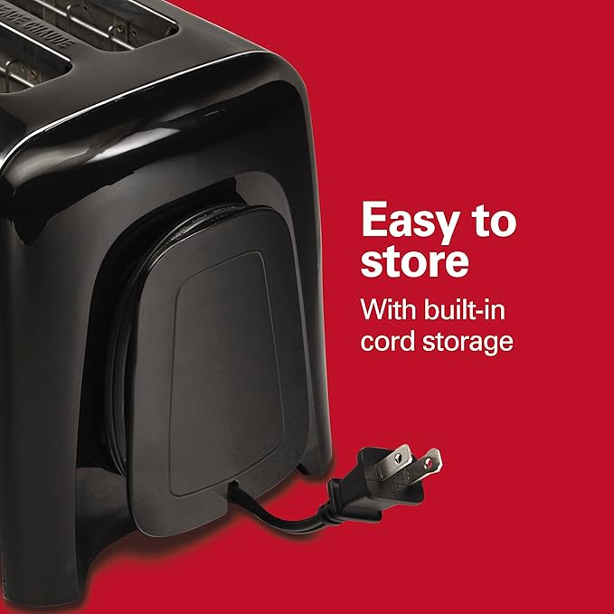 Hamilton Beach 2 Slice Toaster with Extra Wide Slots Shade Selector Auto-Shutoff Cancel Button and Toast Boost Black