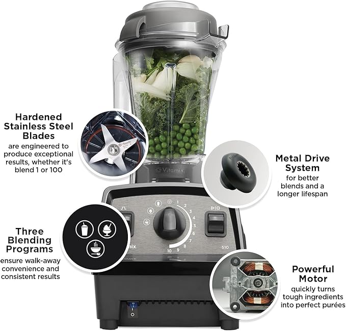 Vitamix Propel 510 Blender with Simply Smoothies Cookbook 3 Preset Blending Programs Professional-Grade 48-oz Container Red