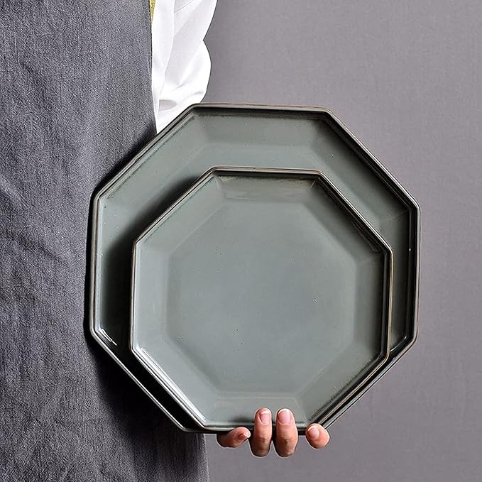 Dinner Set for Luxury Restaurant and Home 28-Piece Porcelain Dinnerware Set Retro Modern Dinner Table Service Include Plates and Soup Bowl