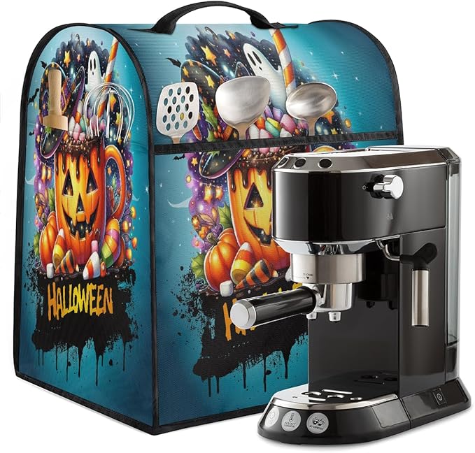 cfpolar Kitchen Aid Mixer Cover Compatible with 6-8 Quarts Halloween Spooky Pumpkin Candy Stand Mixer Cover Kitchen Aid Mixers Accessories Appliance Organizer Bag Dust Covers with Zipper Pocket