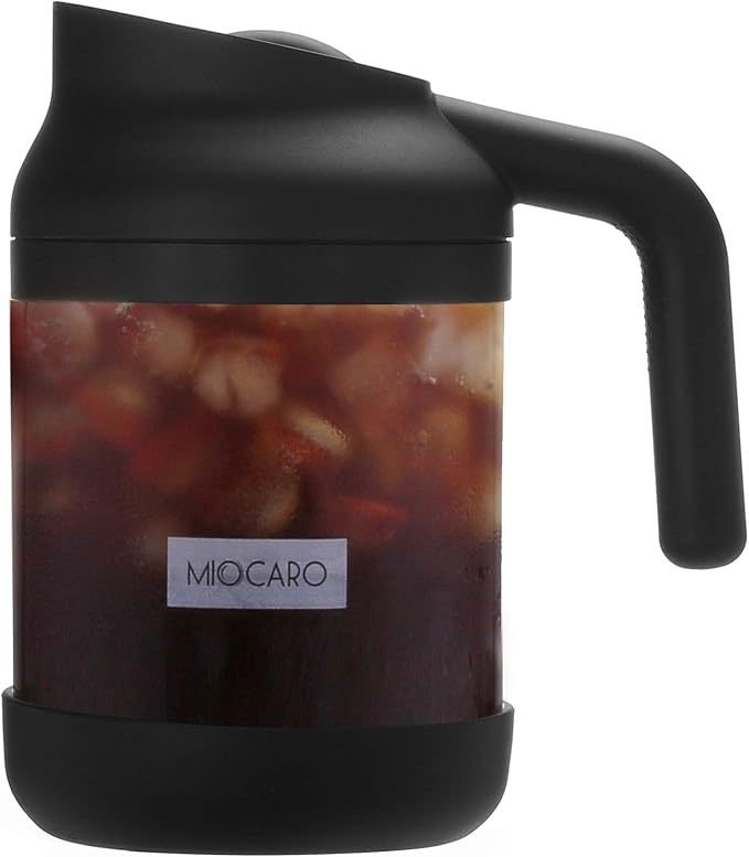 MIOCARO Cold Brew Ice Coffee Maker Stainless Steel Strainer Large 38 Oz Juice Tea Cooler
