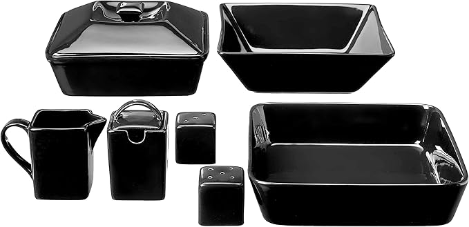 10 Strawberry Street Nova Square 45 pc Dinnerware Set Black