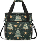 Modern Tree Christmas Coffee Maker Carrying Bag Portable Travel Storage Tote Bag Compatible with K-Mini or K-Mini Plus Single Serve Coffee Brewer Carrying Case with Multiple Pockets &amp Shoulder S
