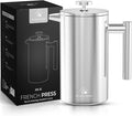 French Press Coffee Maker 304 Stainless Steel 34 Oz Large Double-Walled Insulated French Press 3 Level Filtration System For Kitchen Camping &amp Gifting in Premium Box - Dishwasher Safe