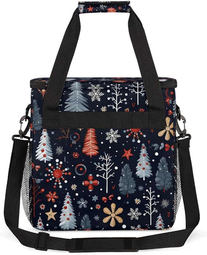 Christmas Tree Coffee Maker Carrying Bag Abstract Tree Travel Storage Bag Compatible with K-Mini or K-Mini Plus Single Serve Coffee Brewer Carrying Case with Multiple Pockets &amp Shoulder Strap