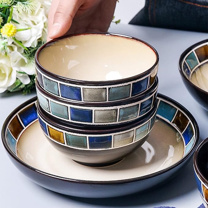 32 Pieces Porcelain Dinner Set for 8 - Stoneware Dinnerware Sets Dinnerware Dish Set with 11'' Dinner Plate 8.5'' Dessert Plate 6'' Bowl